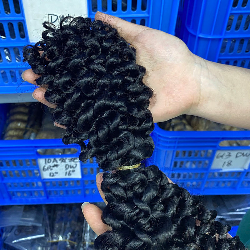 European and American Cross-Border Sdd Two-Pointed First-Speed Hair Handle Bulk Hair Huaman Hair Wig Human Hair