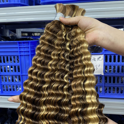 Wig Real Human Hair Hair Handle Hair Bundle P4/27/30Bulk Hair Human Hair European and American Cross-Border Wig