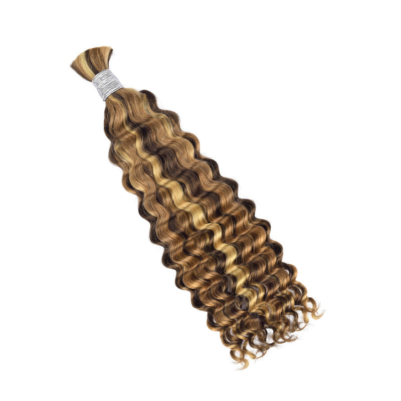 Wig Real Human Hair Hair Handle Hair Bundle P4/27/30Bulk Hair Human Hair European and American Cross-Border Wig
