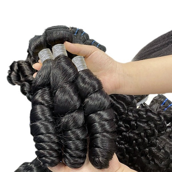 Customized Human Hair Wigs Loose Wave Bundles Human Hair Headgear Hair Curtain Foreign Trade Wigs