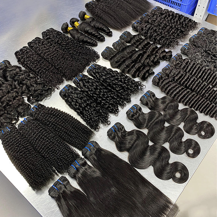 Deep Wave Custom Wig Hair Curtain Wavy Curly Human Hair Hunan Hair European and American Cross-Border Human Hair