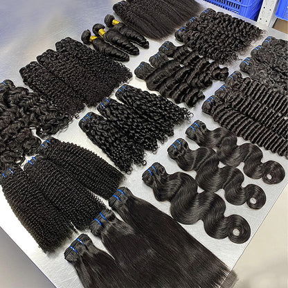 Deep Wave Custom Wig Hair Curtain Wavy Curly Human Hair Hunan Hair European and American Cross-Border Human Hair