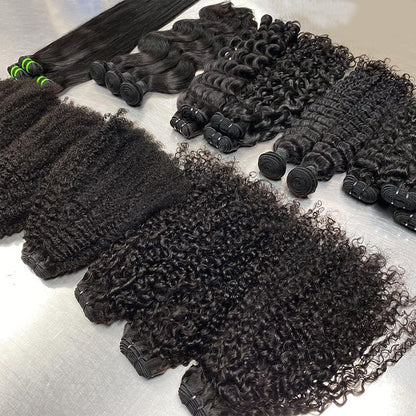 12A Wig Human Hair Hair Curtain Ladies Double Drawn Human Hair Bundles European and American Cross-Border