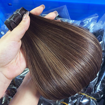 Human Hair Wig Hand Braided Hair Curtain Ladies Human Hair Genius Weft Bundles European and American Cross-Border