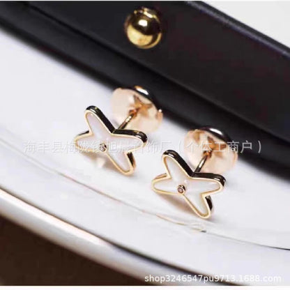 High Version Shangjia Platinum Jue Cross Necklace Female White Fritillaria 18k Gold Light Luxury High-end Bracelet for Girlfriend Gift