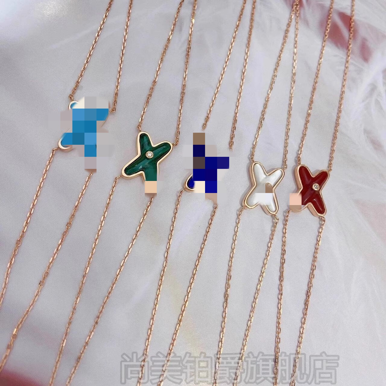 High version cross X bracelet female white fritillary with diamond letter chain plated 18k rose gold personality Joker factory wholesale