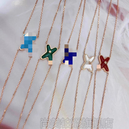 High version cross X bracelet female white fritillary with diamond letter chain plated 18k rose gold personality Joker factory wholesale