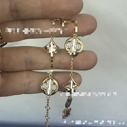 High Version Four-leaf Clover Donkey Home New 5 Flower Bracelet V Female Celebrity Rose Gold Plated Bracelet Fashion Beautiful