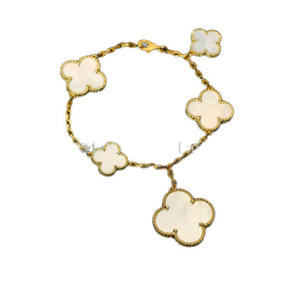 V High Version Hot-Selling New Fashion Versatile 6-Flower Irregular Clover Bracelet Necklace for Women Light Luxury Fashion Beautiful