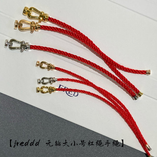 New Fashion Ins Horseshoe Buckle Diamond Bracelet Alloy Copper Horseshoe Buckle 18K Rose Gold Men's and Women's Couple's Hand Rope