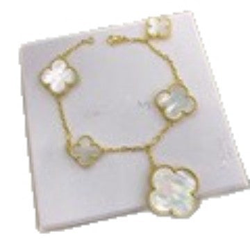 Vanjia Four-Leaf Clover Large and Small Flower Bracelet for Women Ins Thick Plated 18K Rose Gold Red Agate Bracelet Manufacturer Wholesale