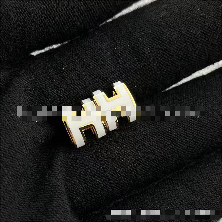 Letter Mini Enamel 18K Rose Gold H Earrings Pop Earrings for Women Accessible Luxury 520 Gifts Valentine's Day Gifts