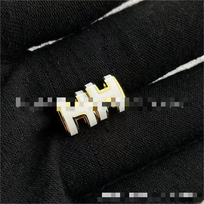 Letter Mini Enamel 18K Rose Gold H Earrings Pop Earrings for Women Accessible Luxury 520 Gifts Valentine's Day Gifts