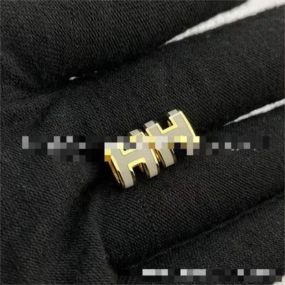 Letter Mini Enamel 18K Rose Gold H Earrings Pop Earrings for Women Accessible Luxury 520 Gifts Valentine's Day Gifts