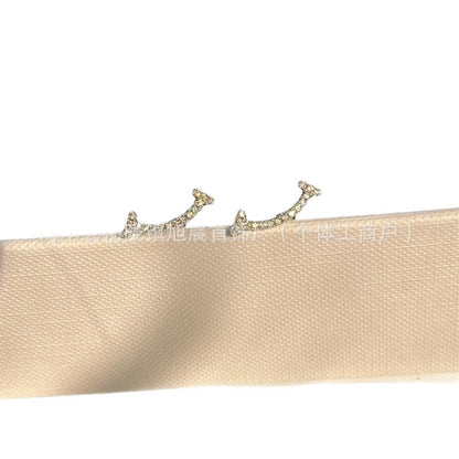 S925 Sterling Silver t Brand Full Diamond Smile Stud Earrings, Exquisite and Simple Style, Versatile for Commuting, Light Luxury with a High-End Feel