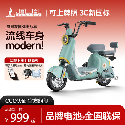 Phoenix New National Standard Electric Vehicle Blue Excellent Electric Bicycle Can Be Registered Offline Physical Same Model Electric Bicycle