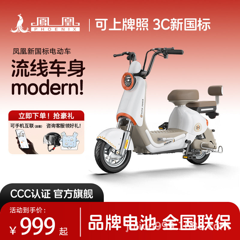 Phoenix New National Standard Electric Vehicle Blue Excellent Electric Bicycle Can Be Registered Offline Physical Same Model Electric Bicycle