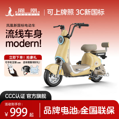 Phoenix New National Standard Electric Vehicle Blue Excellent Electric Bicycle Can Be Registered Offline Physical Same Model Electric Bicycle