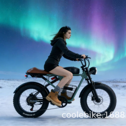 Super73 Snow off-Road Fat Tire Electric Bicycle 20-Inch Thick Tire Retro off-Road Small Outdoor Snowmobile