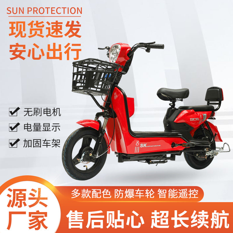 Manufacturer's In-Stock Foreign Trade Electric Vehicles, Cross-Border Transportation, Adult Small Electric Bicycles, Brazilian Two-Person Battery Bikes