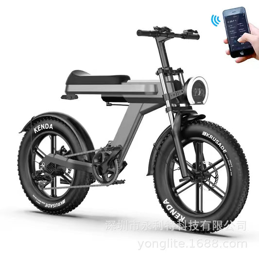 20-Inch Fat Tire Snow Electric Bicycle, Battery-Powered Vehicle, Aluminum Alloy Lithium Battery Electric Vehicle, Cross-Border Export Off-Road Vehicle