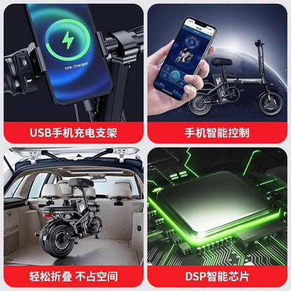 Ultra-Light and Portable Folding Electric Bicycle for Driving, Small Electric Vehicle for Driving, Lithium Battery Battery Vehicle