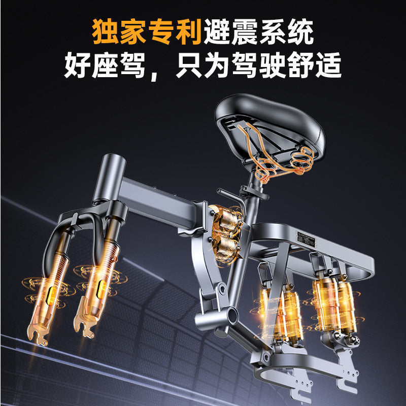 New national standard electric car lithium battery folding electric bicycle ultra-light generation driving car small portable folding battery car