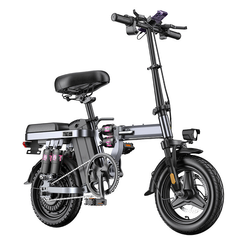 New national standard electric car lithium battery folding electric bicycle ultra-light generation driving car small portable folding battery car