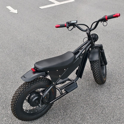 16inch Retro Wide Tire Electric Two-Wheeler Snow Off-Road Beach Lithium Battery Motorcycle Cross-Border Foreign Trade Manufacturer Wholesale