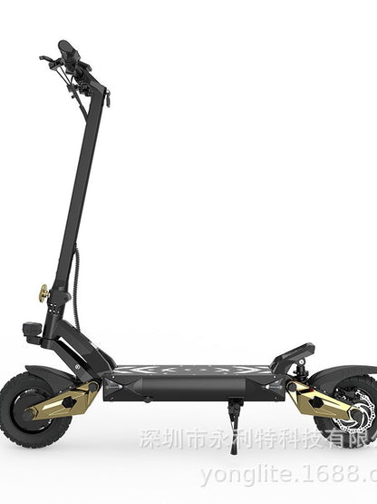 New Folding Scooter with Dual Drive, 1500W High Power, Aluminum Alloy Electric Scooter, Foldable Electric Vehicle for Riding
