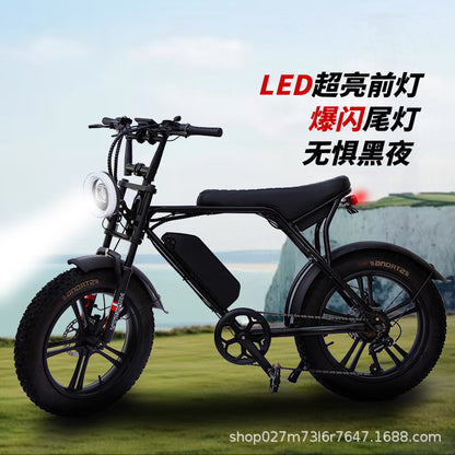 Cross-Border Electric Bicycle Factory Wholesale 20-Inch Lithium Battery Long Endurance Electric Moped off-Road Snow ATV