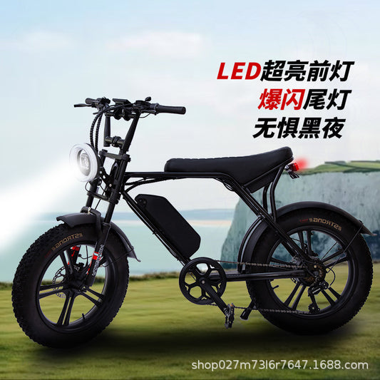 Cross-Border Electric Bicycle Factory Wholesale 20-Inch Lithium Battery Long Endurance Electric Moped off-Road Snow ATV