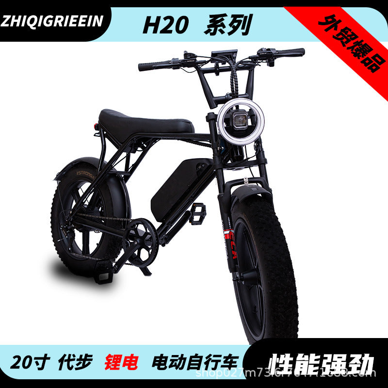 Cross-Border Electric Bicycle Factory Wholesale 20-Inch Lithium Battery Long Endurance Electric Moped off-Road Snow ATV