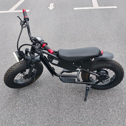 16inch Retro Wide Tire Electric Two-Wheeler Snow Off-Road Beach Lithium Battery Motorcycle Cross-Border Foreign Trade Manufacturer Wholesale