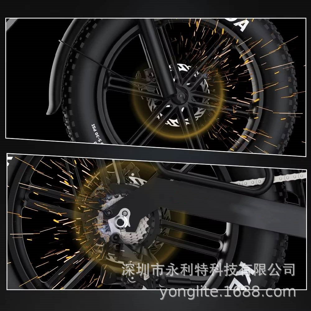 European Dropshipping 20-Inch Aluminum Alloy Wide-Tire Mountain Bike Snow Electric Bicycle Cross-Border Export Battery Bike Electric Vehicle