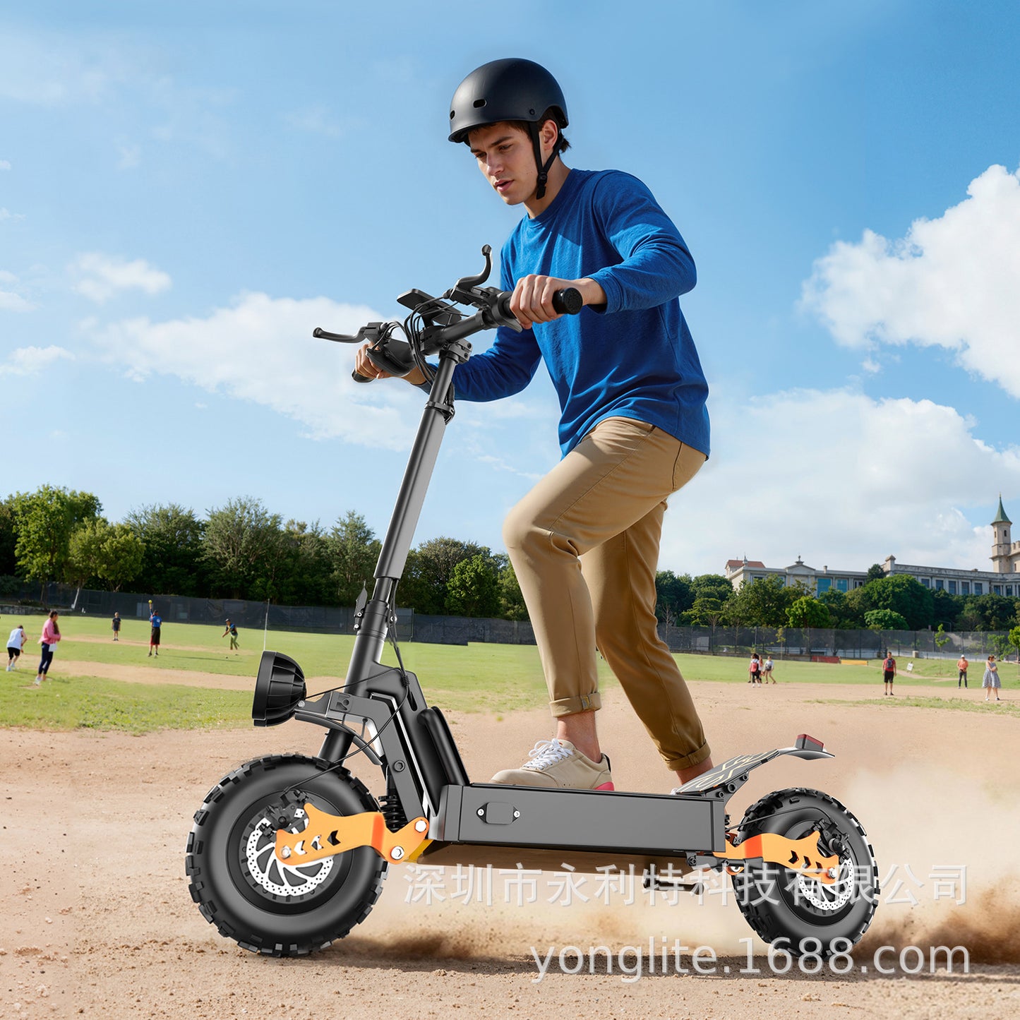 Cross-Border Wholesale Portable Mobility Scooter Scooter Dual-Drive Folding Off-Road Electric Scooter for Adults
