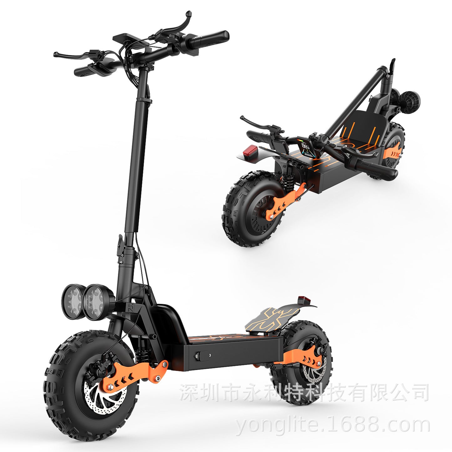 Cross-Border Wholesale Portable Mobility Scooter Scooter Dual-Drive Folding Off-Road Electric Scooter for Adults