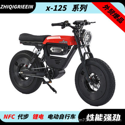 Cross-Border Manufacturers Wholesale 20-Inch Lithium Battery Long Endurance Retro Car Electric Moped Commuter off-Road Snow Beach
