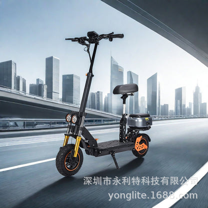 Cross-border 11-inch electric scooter adult dual shock-absorbing off-road scooter with trunk pedal scooter