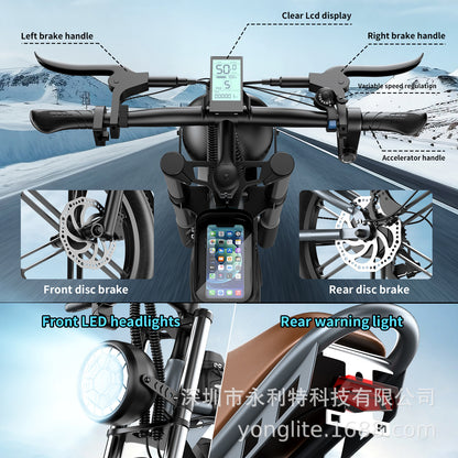 New retro 20 inch fat tire snow electric bicycle cross-country beach buggy foreign trade wholesale U.S. overseas warehouse