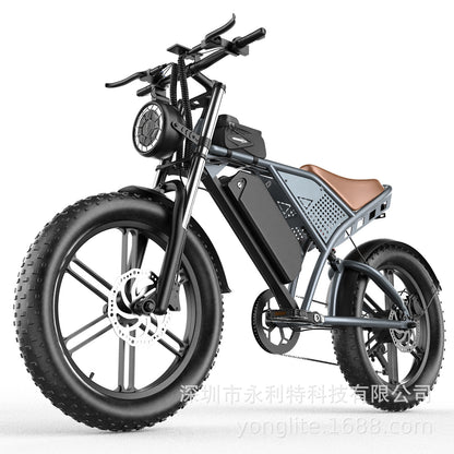 New retro 20 inch fat tire snow electric bicycle cross-country beach buggy foreign trade wholesale U.S. overseas warehouse