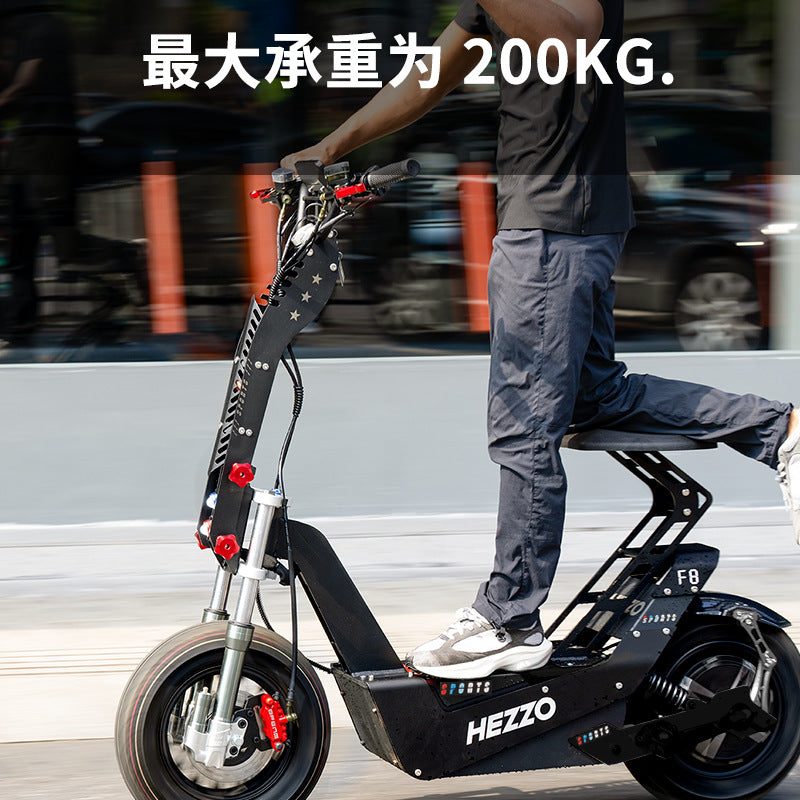 Hezzo Ultra-Large Capacity 95Km/H High-Speed Electric Scooter with Long Battery Life, High-Power Mobility Scooter with Seat