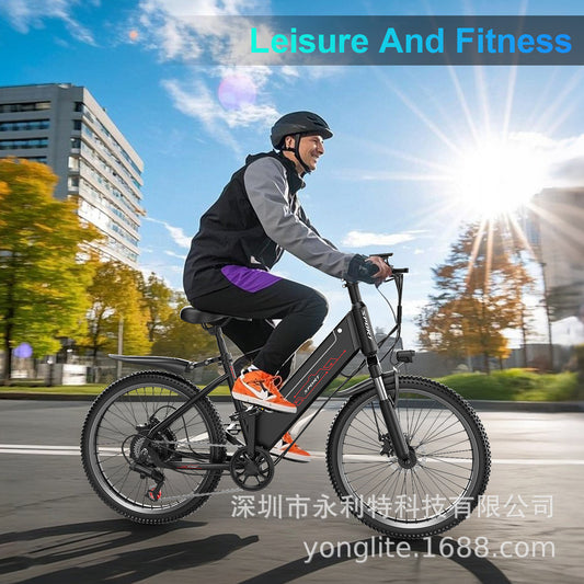 26 Inch 48V Lithium Battery Mountain Electric Bicycle Men's and Women's Casual Bicycle Drop Shipping from Us Overseas Warehouse