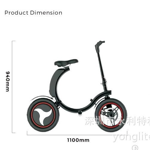 Factory direct new 14 inch foldable electric bicycle lithium battery convenient walking snail two-wheeled electric car