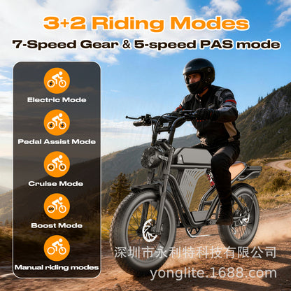 American Overseas Warehouse Generation G52 Retro Super73 Electric Bicycle Export Version 48v18a Mountain Bike