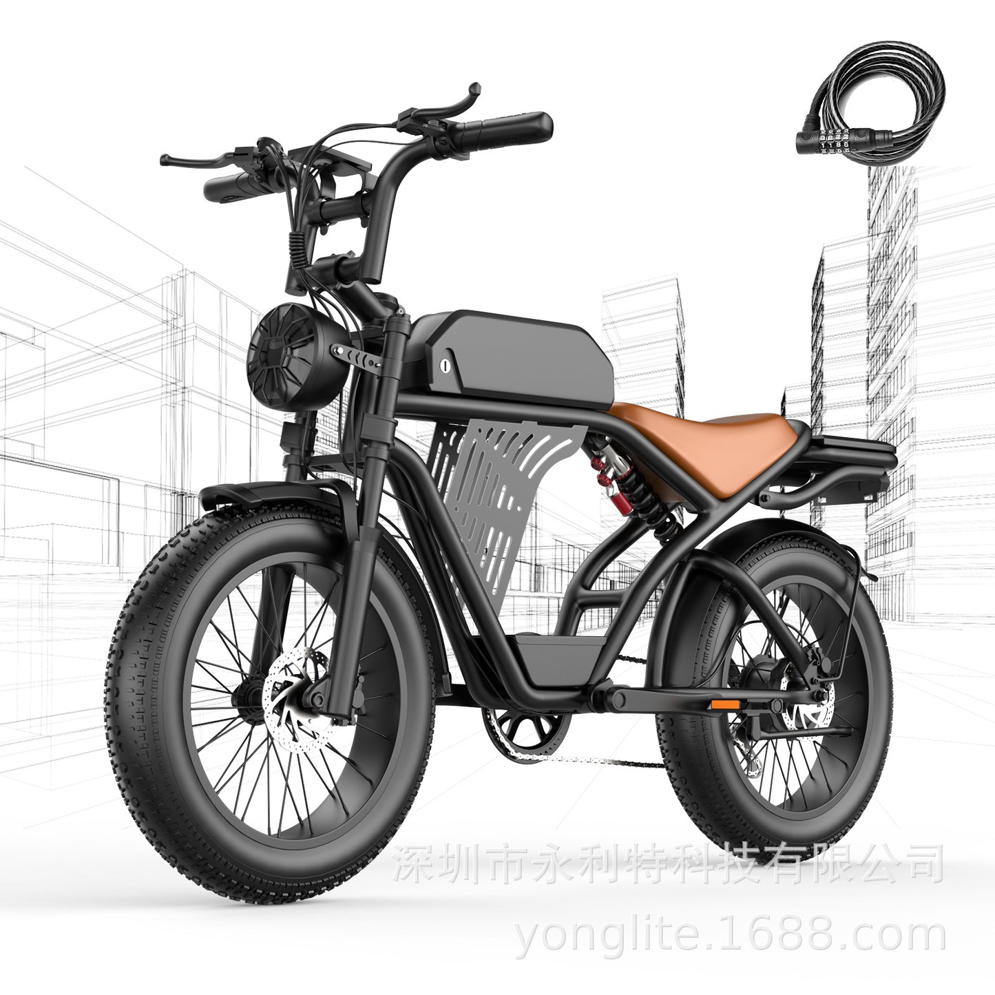 American Overseas Warehouse Generation G52 Retro Super73 Electric Bicycle Export Version 48v18a Mountain Bike