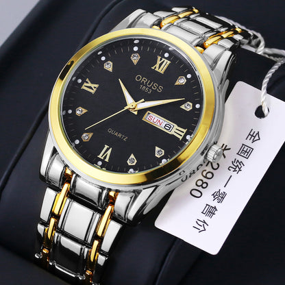 Counter Automatic Movement Watch Men's Calendar Luminous Waterproof Ultra-thin Non-mechanical Watch Steel Domestic Watch Men