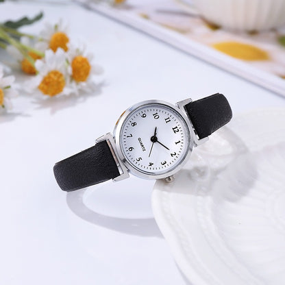 Cross-Border In-Stock Student Watches for Women, Niche Digital Thin Leather Strap Quartz Exam Ladies' Wholesale Student Electronic Watches