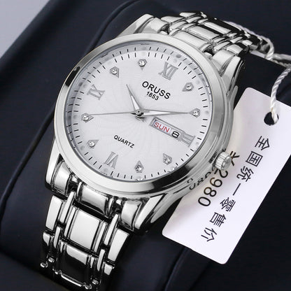 Counter Automatic Movement Watch Men's Calendar Luminous Waterproof Ultra-thin Non-mechanical Watch Steel Domestic Watch Men