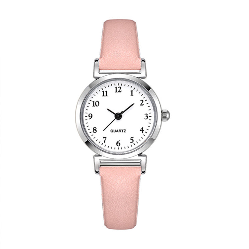 Cross-Border In-Stock Student Watches for Women, Niche Digital Thin Leather Strap Quartz Exam Ladies' Wholesale Student Electronic Watches